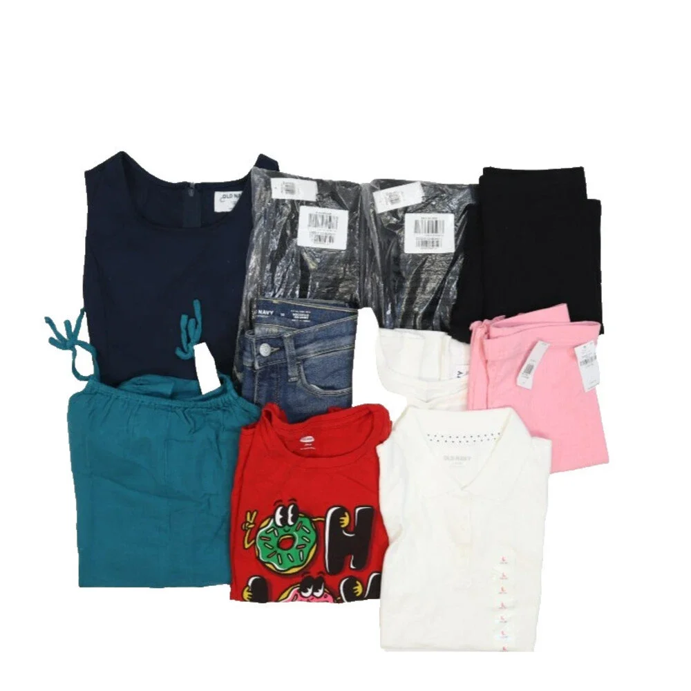 Old Navy Bulk Lot Of 10 Girls Size Large 10/12 Mixed Season Tops Bottoms Shorts